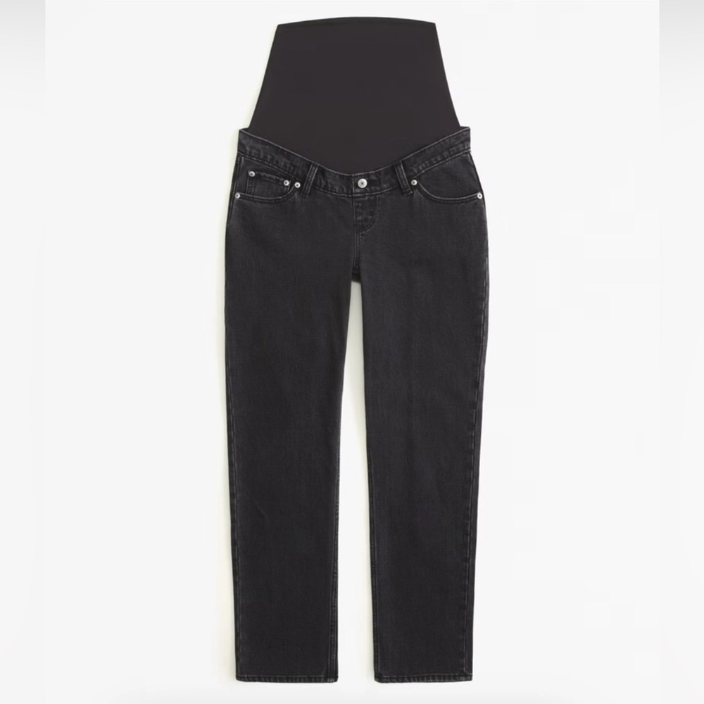 Abercrombie & Fitch The Ankle Straight Maternity Jeans Washed Black Size 29/8R